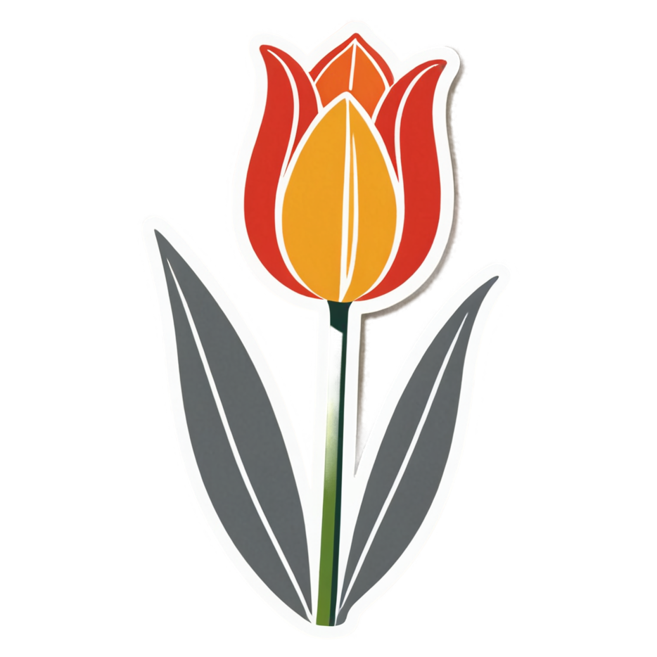 Tulip (retro) — floral stickers