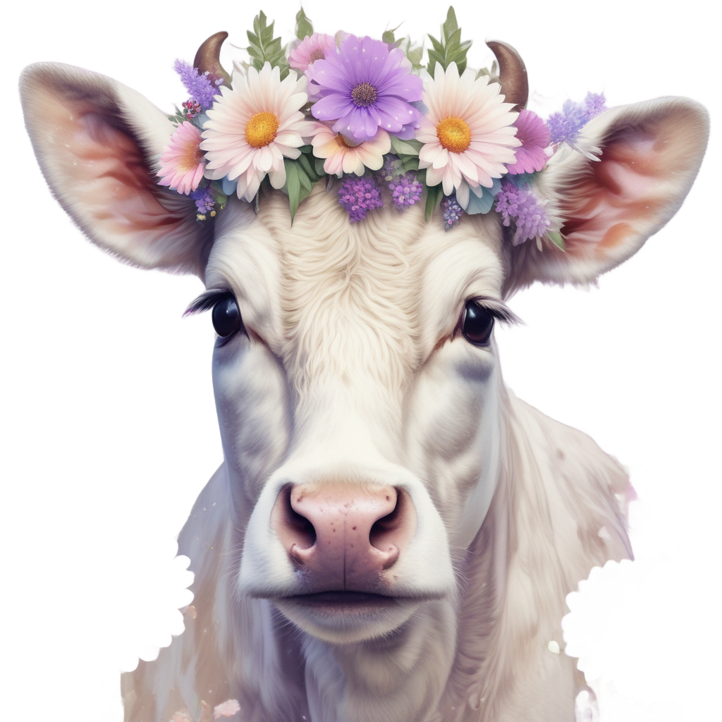 Flower Crown Calf — floral stickers