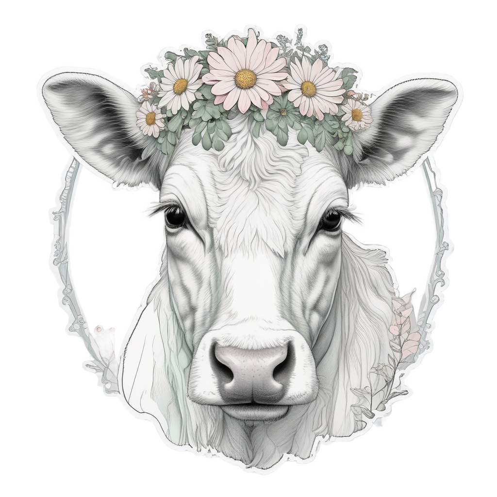 Flower Crown Calf — boho nursery stickers