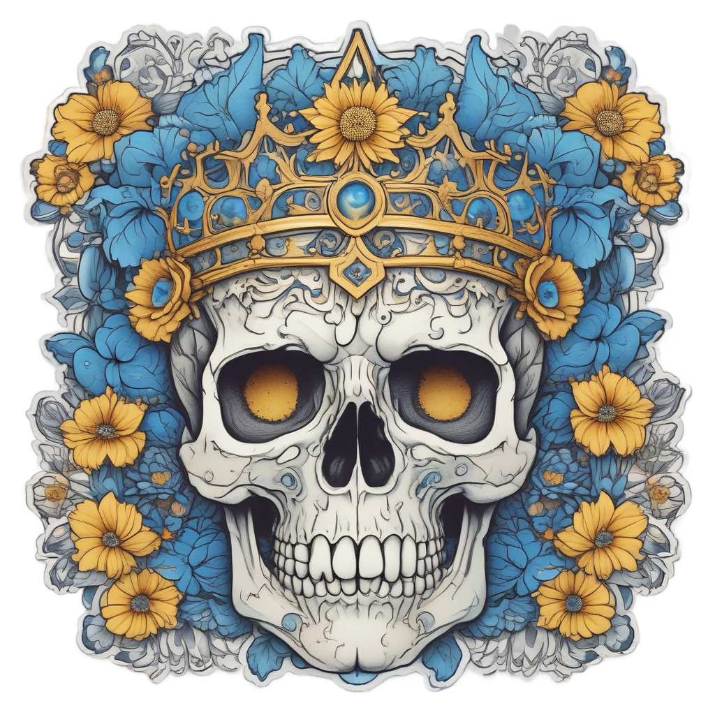 Flower Crown Star Skull — cute skull stickers