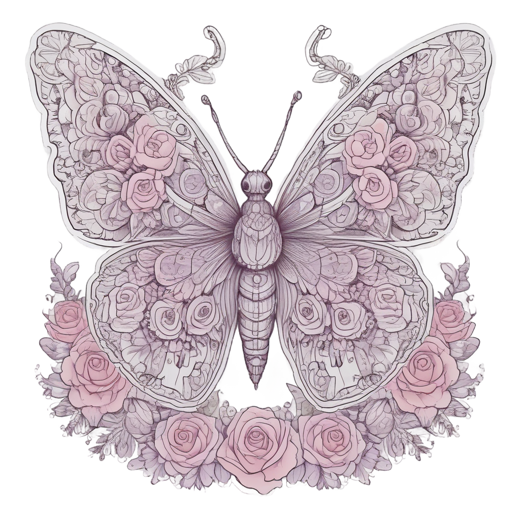 Flower Wing Calavera — sugar skull stickers