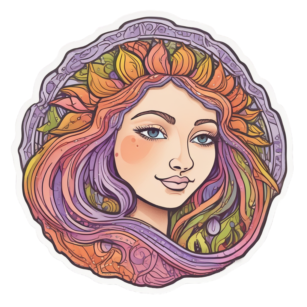 Flowing Sun with Hair Like Rays — boho nursery stickers