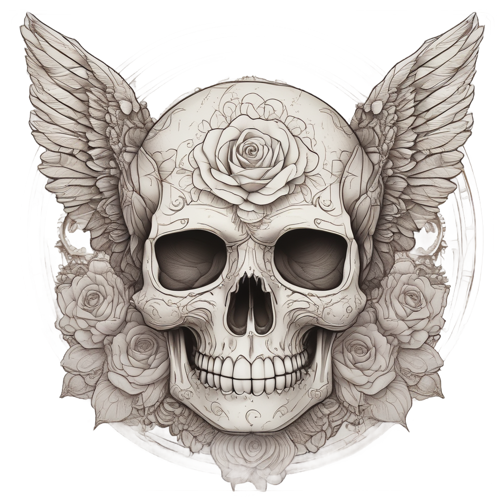 Flying Calavera with Wings — sugar skull stickers