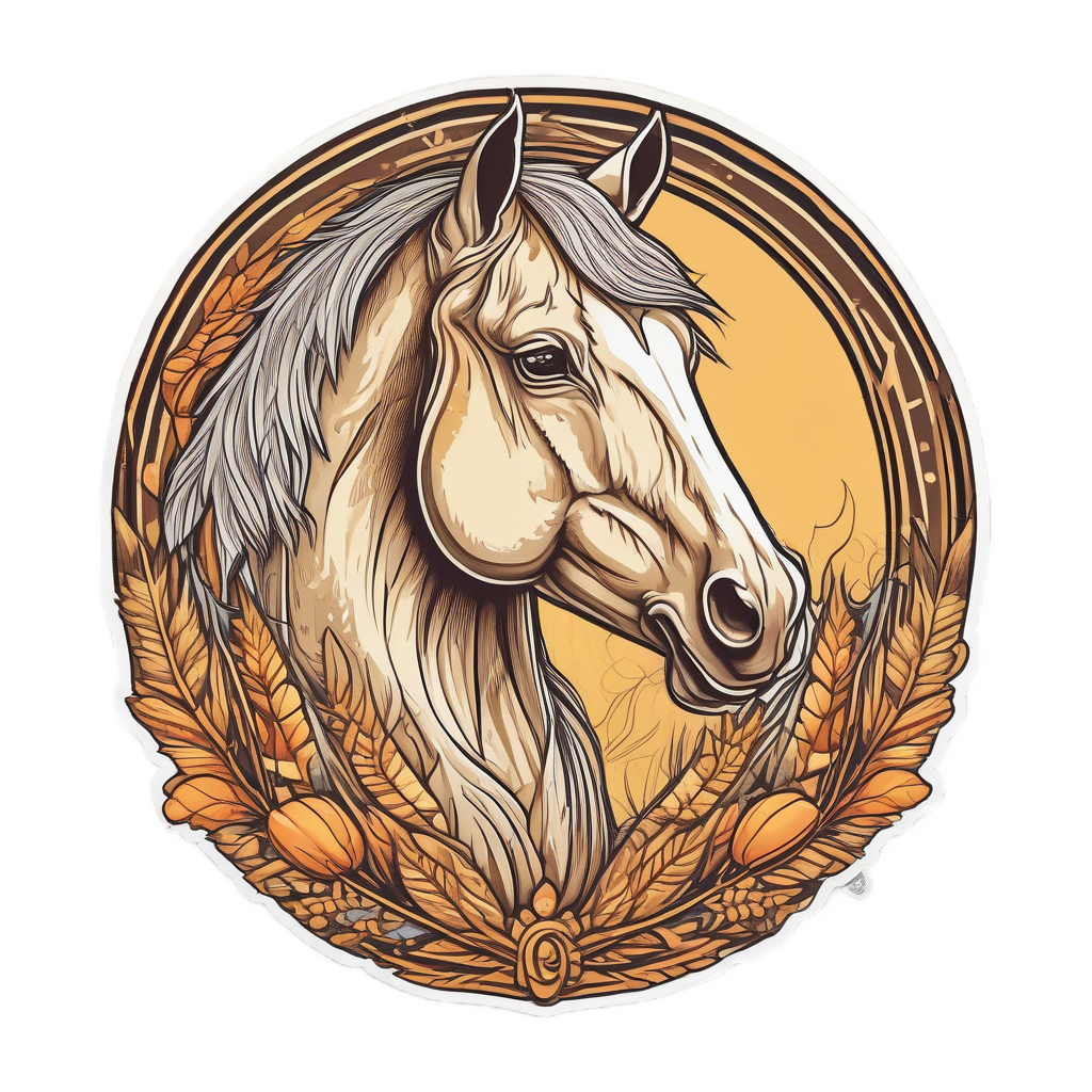 Folkloric Sun Horse — horses stickers