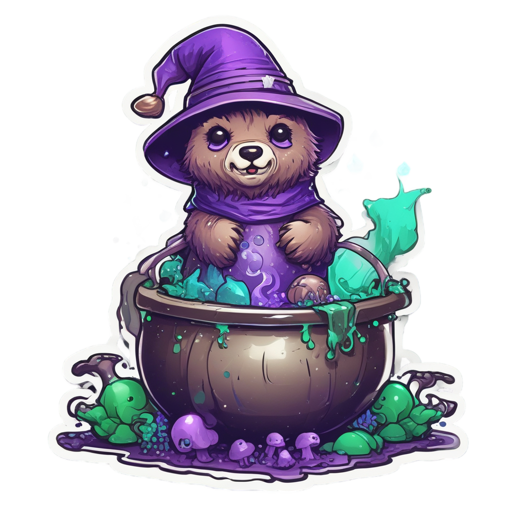 Forest Cub Witch — woodland nursery stickers