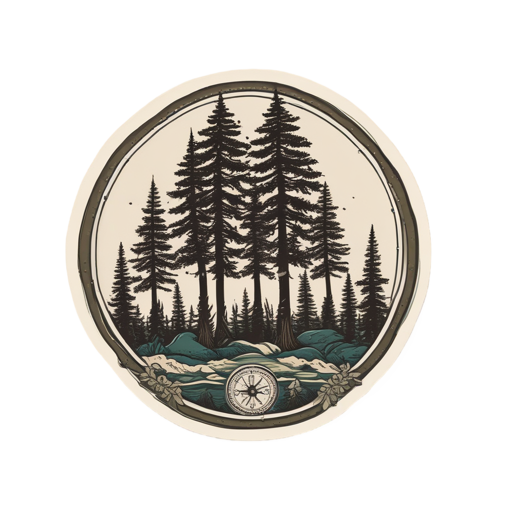 Forester's Compass Pine — tactical & outdoor stickers