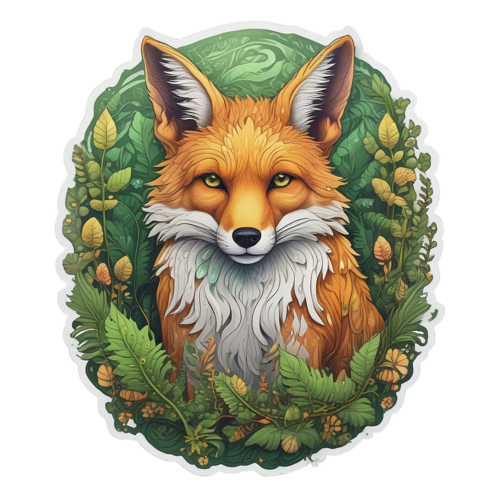 Fox Forest Guardian — wildlife stickers