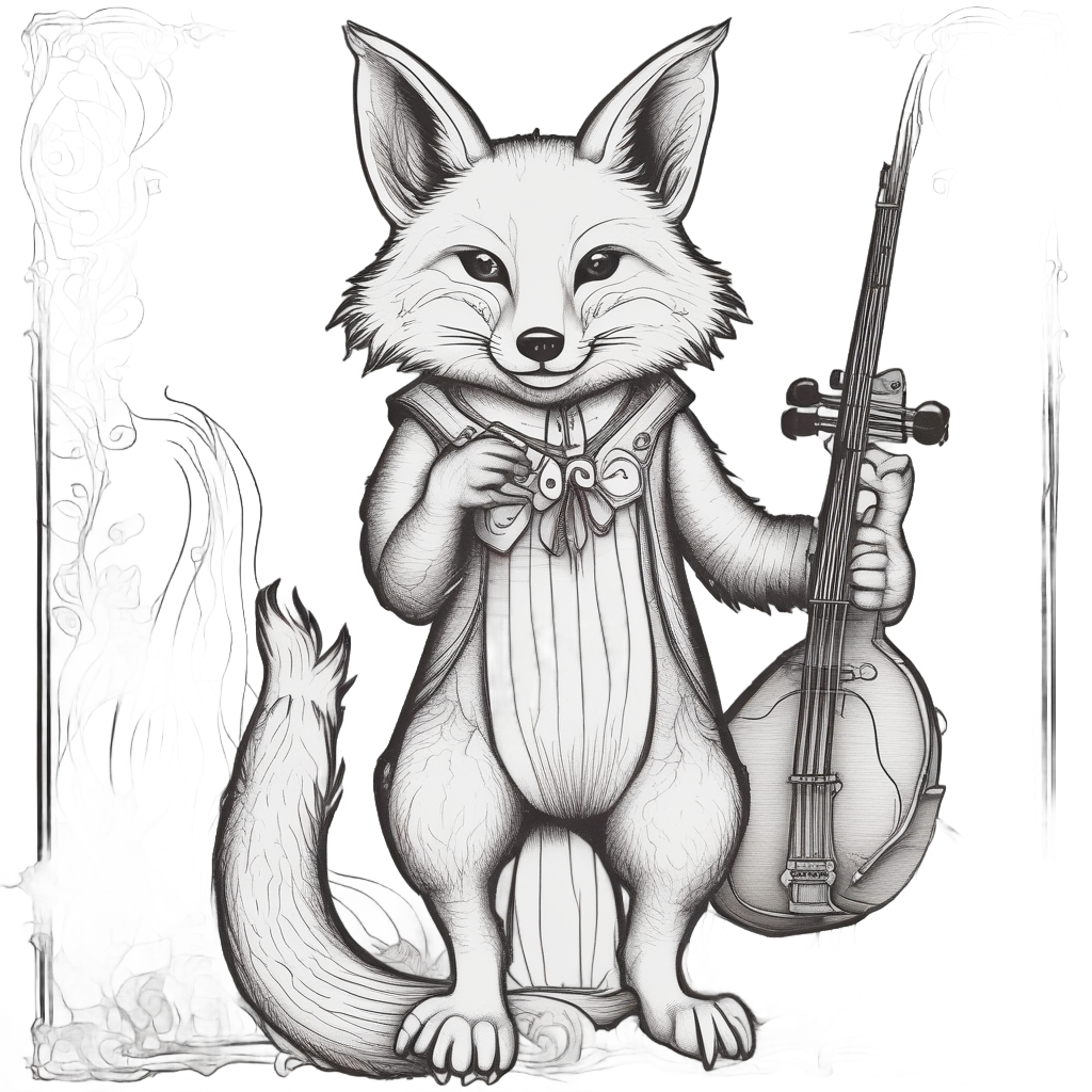 Fox Playing a Violin — music stickers