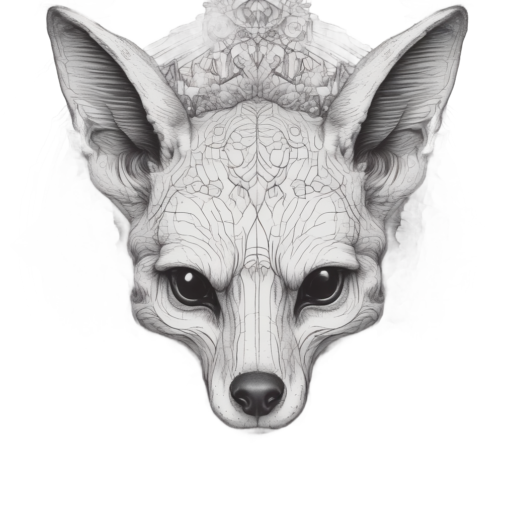 Fox Skull Memento Mori — wildlife stickers
