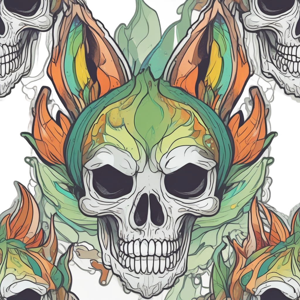Foxfire Skull — flaming skull stickers