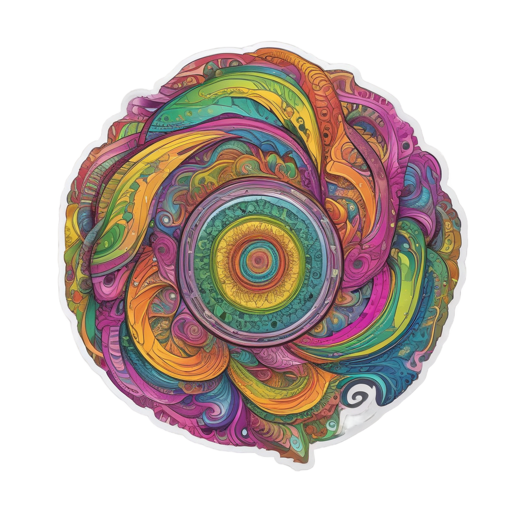 Fractal Rainbow Swirl — boho nursery stickers