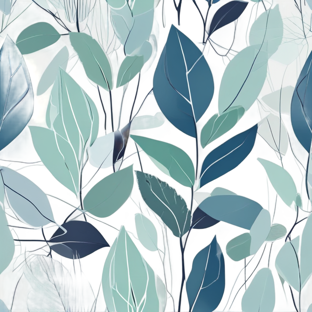 Fragmented Geometric Leaf — line botanical stickers