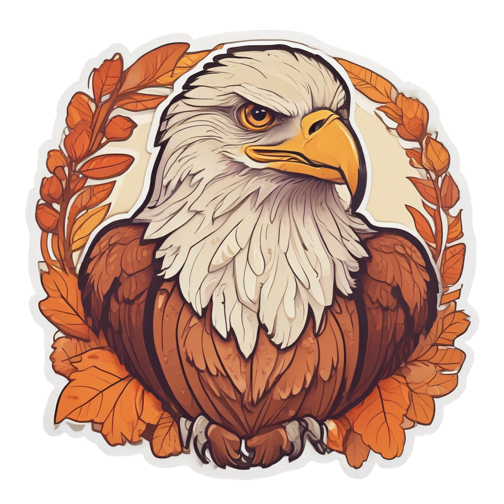 Friendly Eagle with Acorns — birds stickers