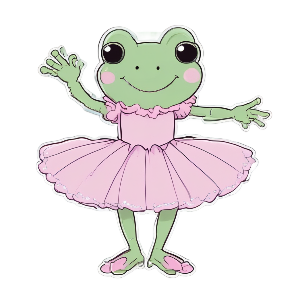 Frog Ballerina on Pointe — reptiles stickers
