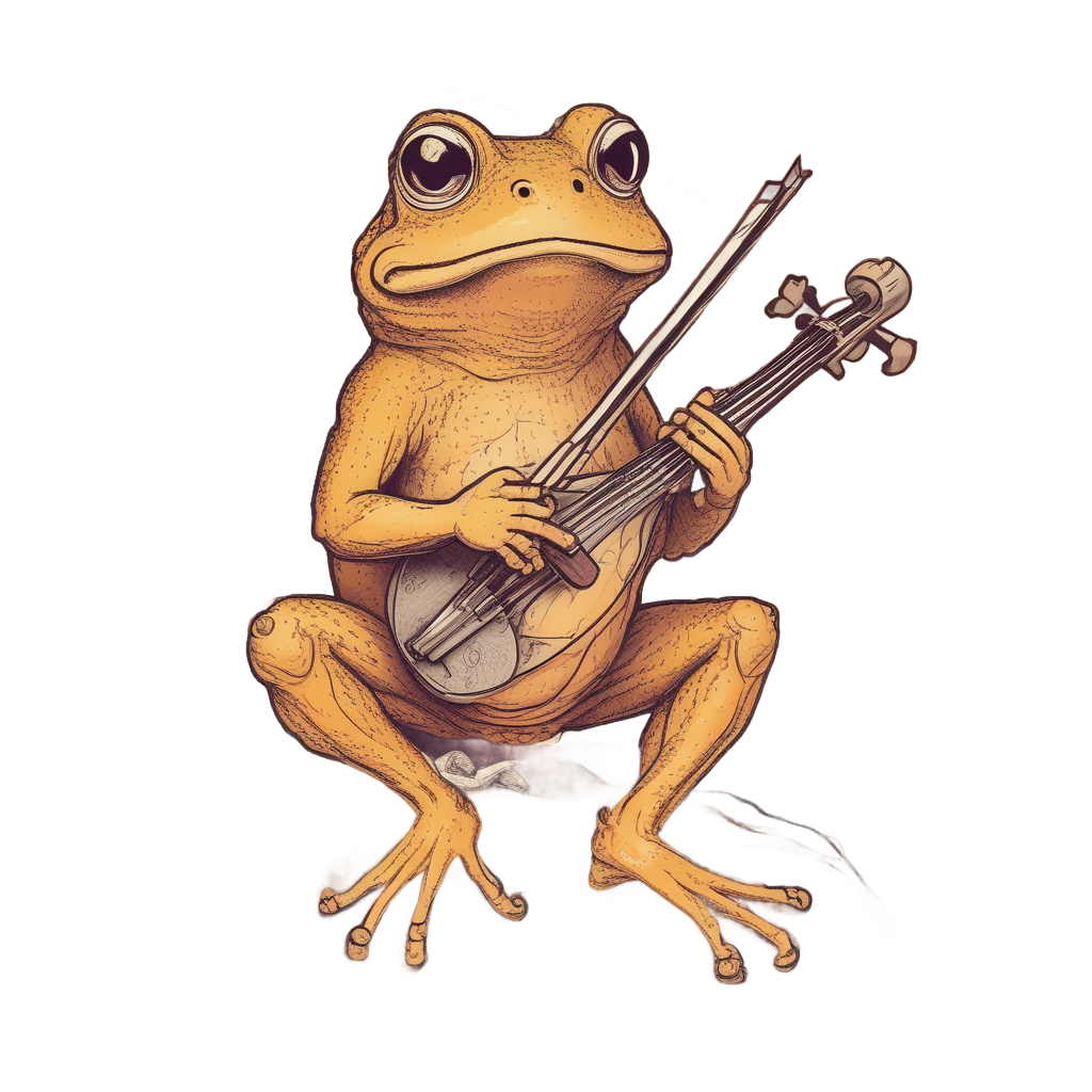 Frog Playing Tiny Violin — music stickers