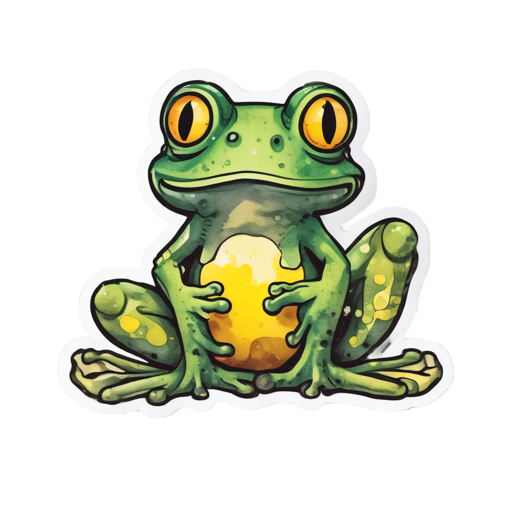 Frog with Toxic Spots — biohazard stickers