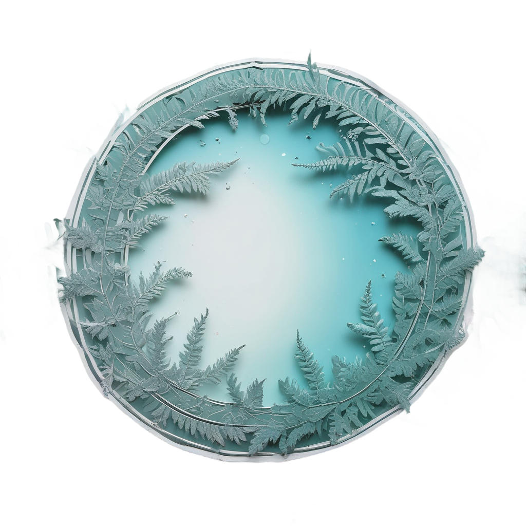 Frosty Fern Crescent — pressed flowers stickers