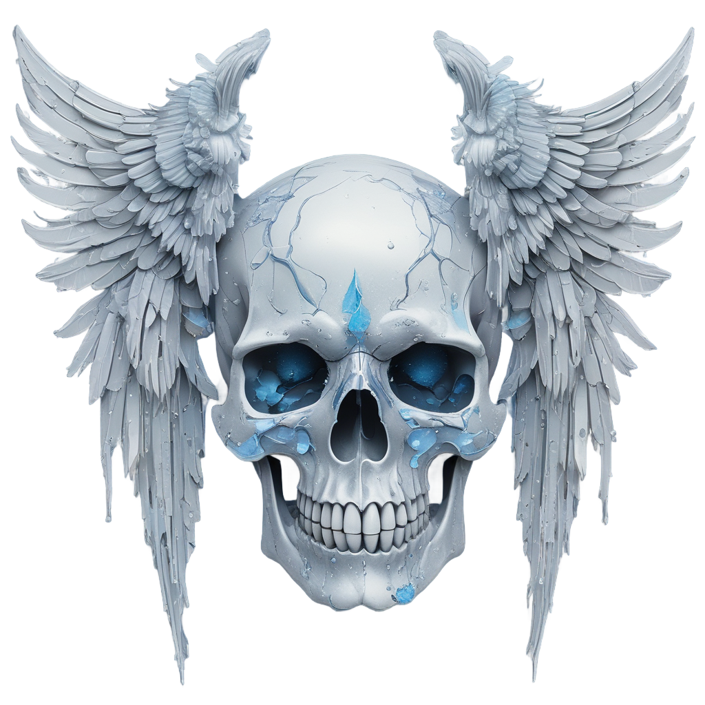 Frozen Chrome Ice Skull — biker & chrome skull stickers