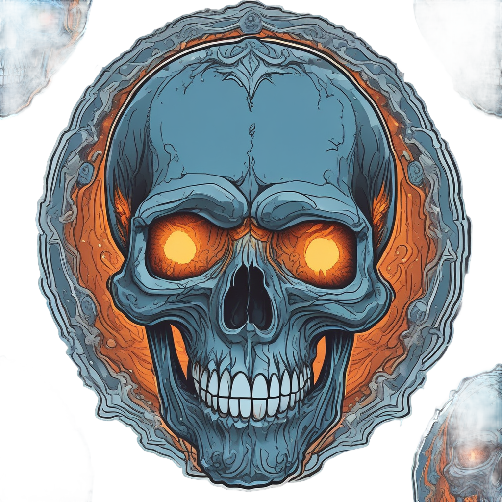 Frozen Ember Skull Time — spooky stickers