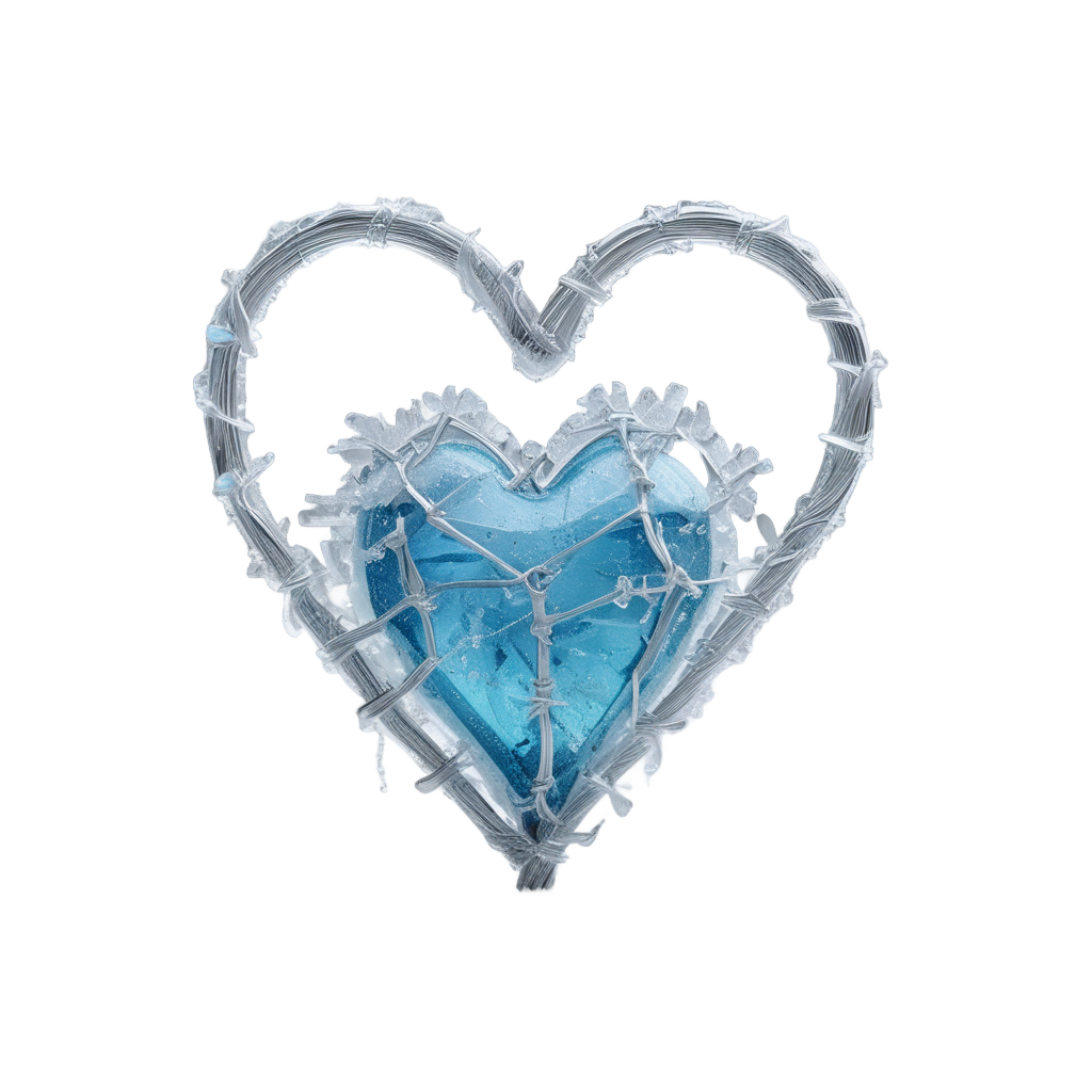 Frozen Ice Heart — barbed wire stickers