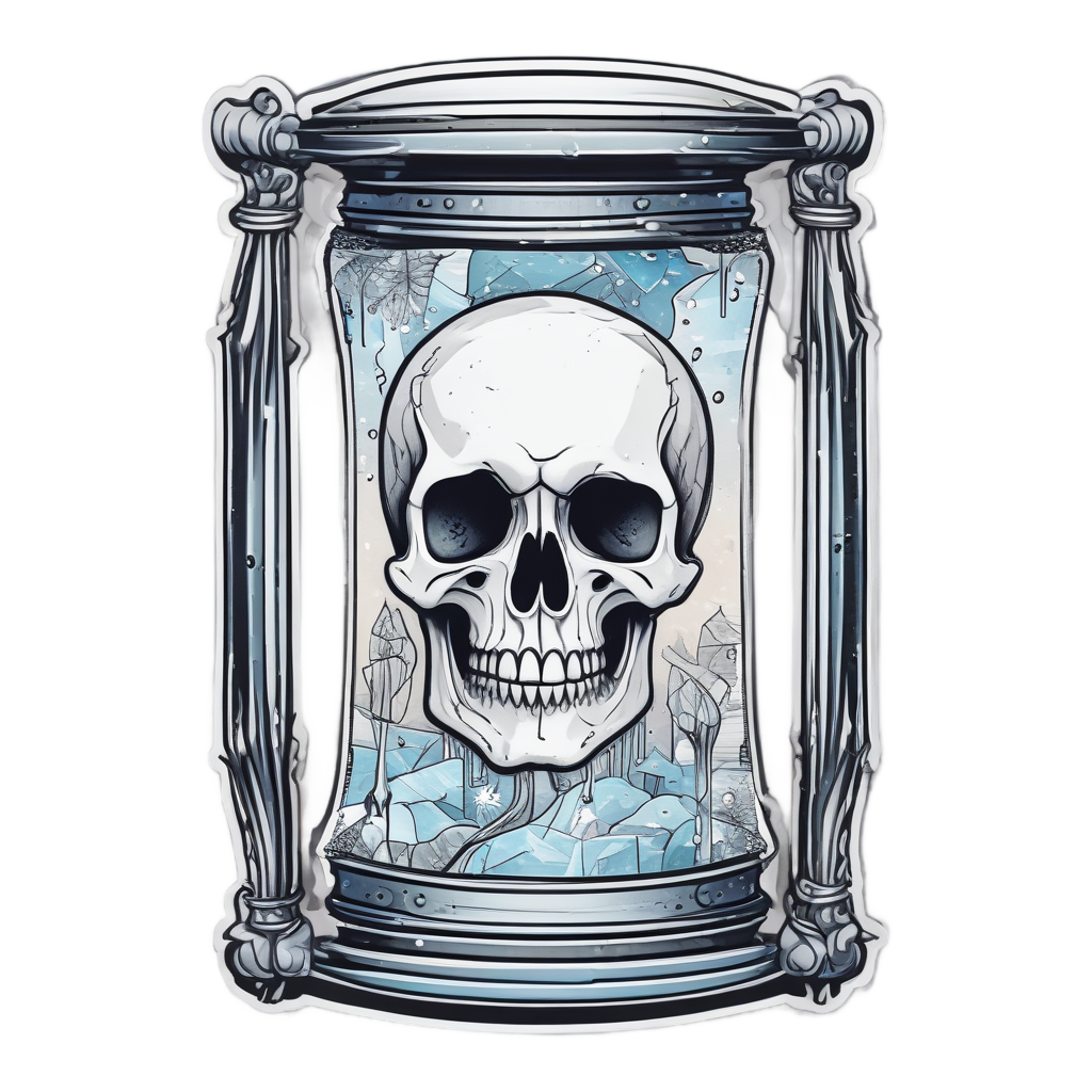 Frozen Skull in Glass — reaper skull stickers