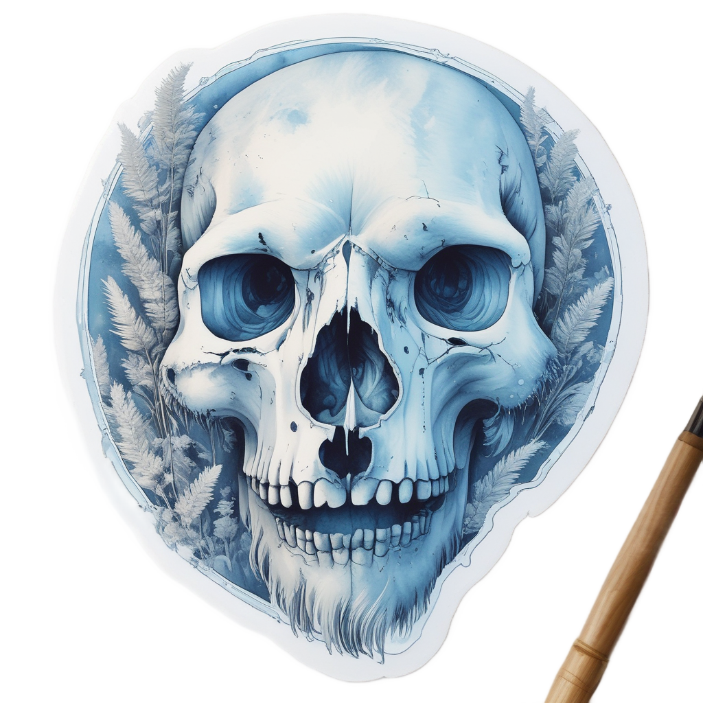 Frozen Tundra Skull — boho skull stickers