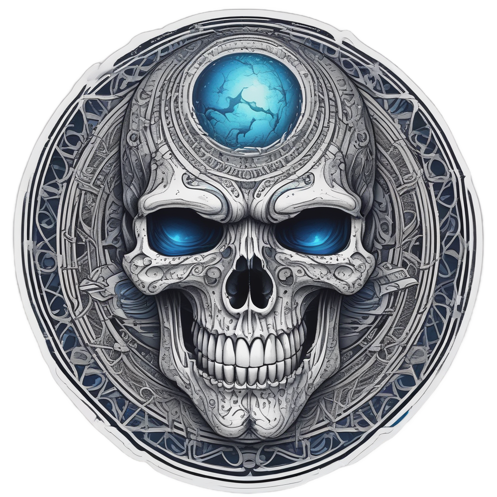 Full Moon Grim Skull — moon stickers