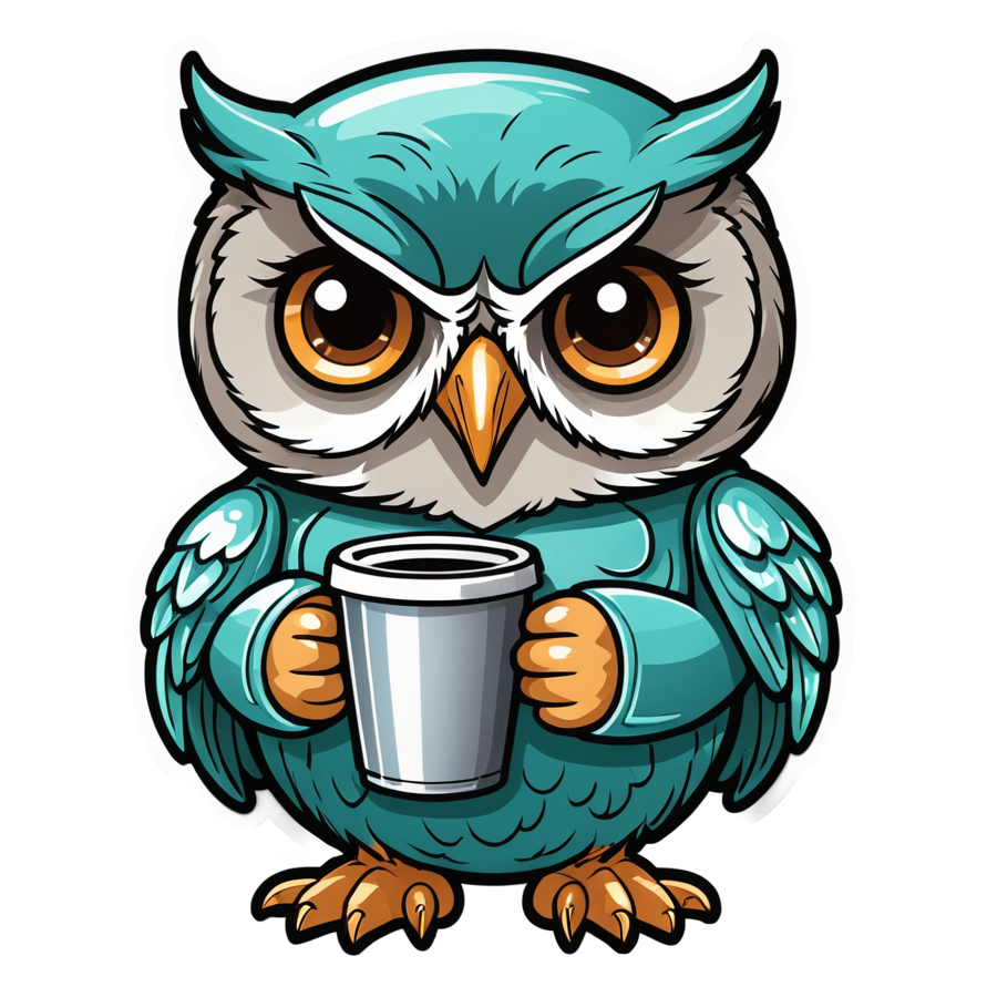 Night Shift Owl (holographic) — funny & humor stickers
