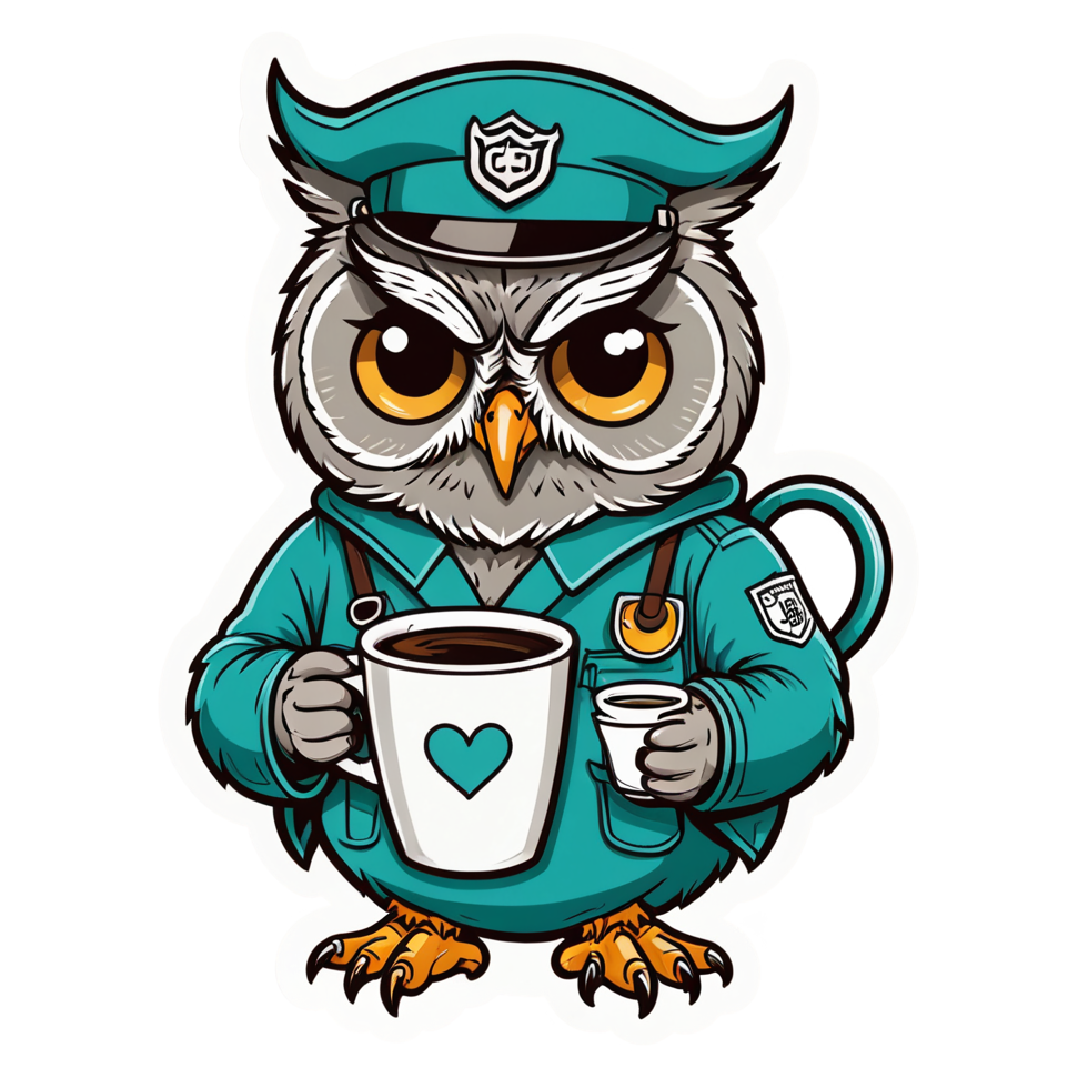 Night Shift Owl (tattoo) — funny & humor stickers