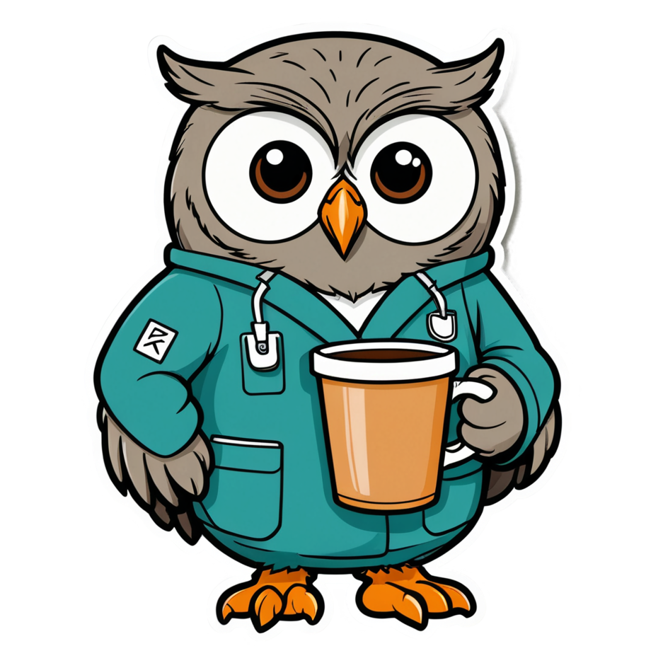 Night Shift Owl — funny & humor stickers