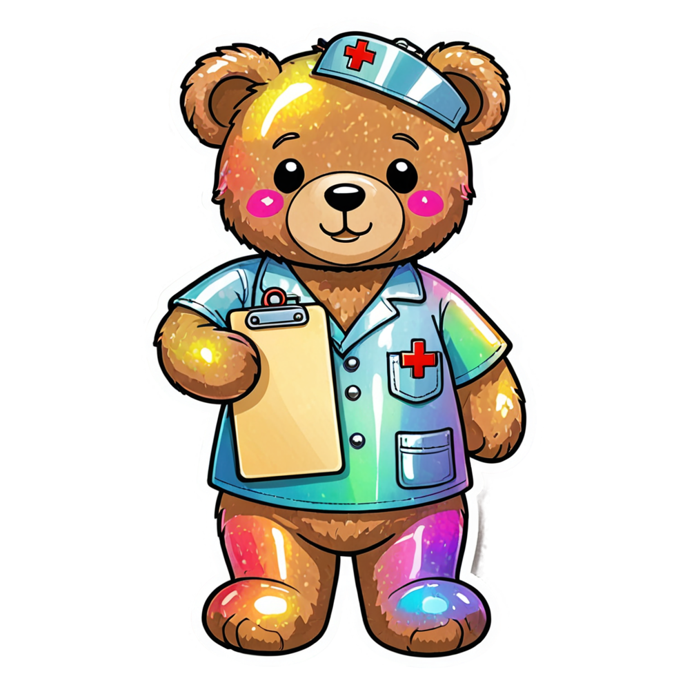 Scrub Bear (holographic) — funny & humor stickers