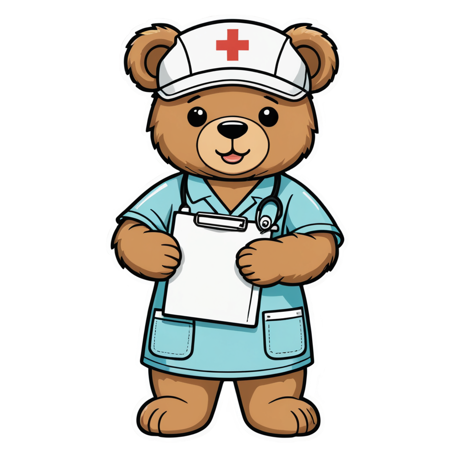 Scrub Bear (lineart) — funny & humor stickers