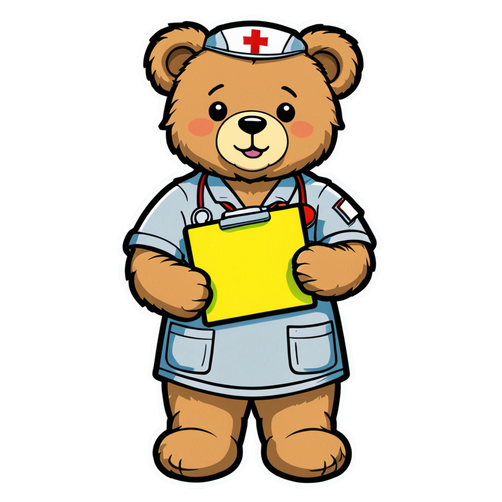 Scrub Bear (neon) — funny & humor stickers