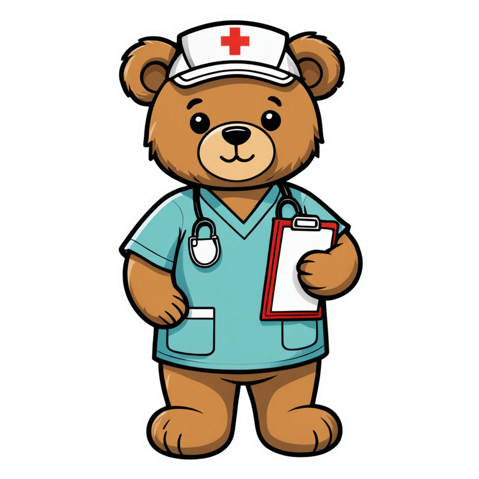 Scrub Bear (papercut) — funny & humor stickers
