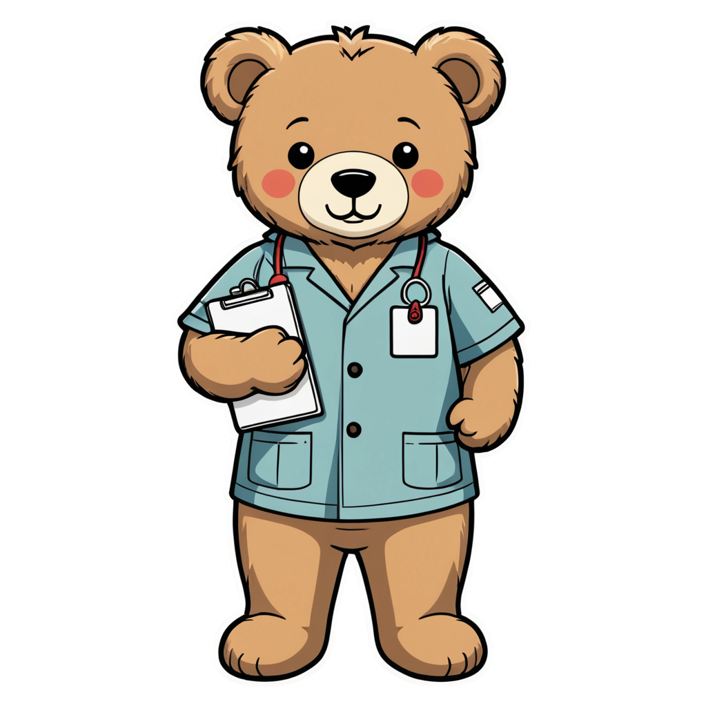 Scrub Bear (retro) — funny & humor stickers