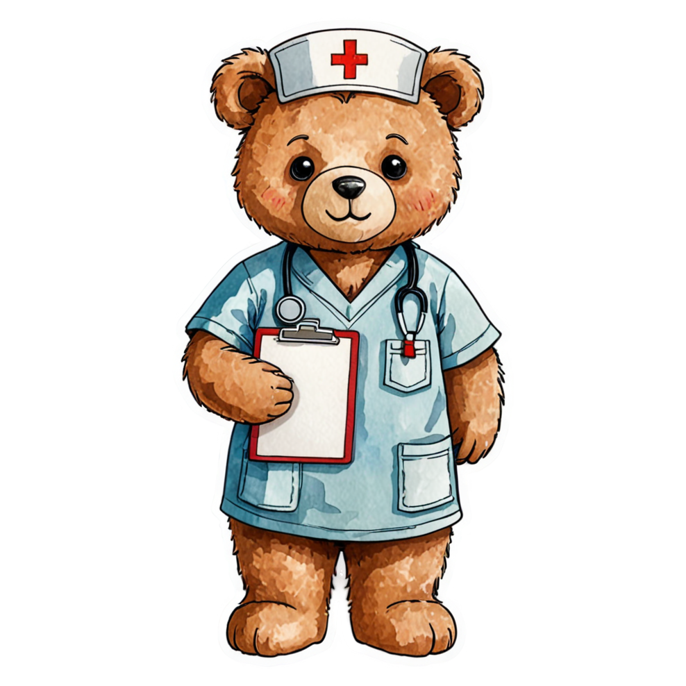 Scrub Bear (watercolor) — funny & humor stickers