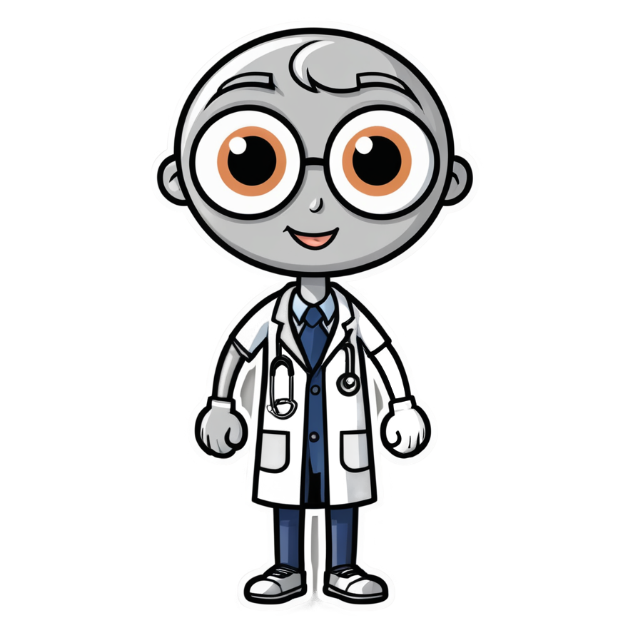 Stethoscope Buddy (lineart) — funny & humor stickers