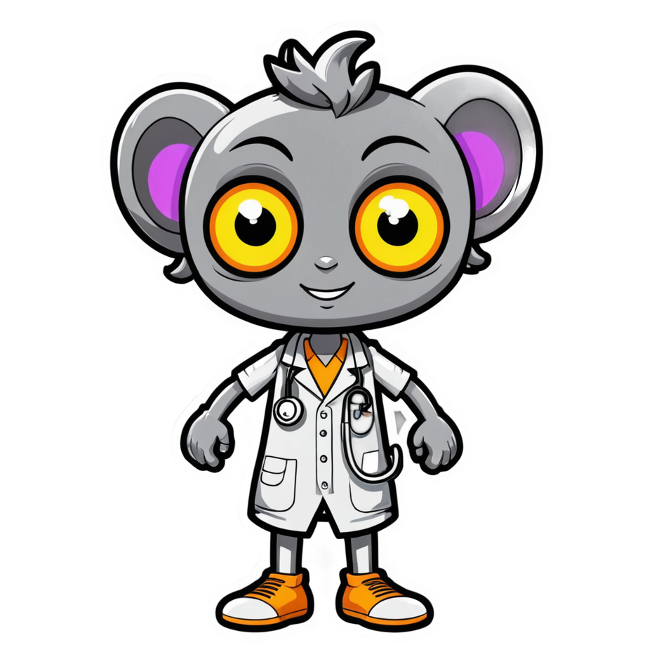 Stethoscope Buddy (neon) — funny & humor stickers