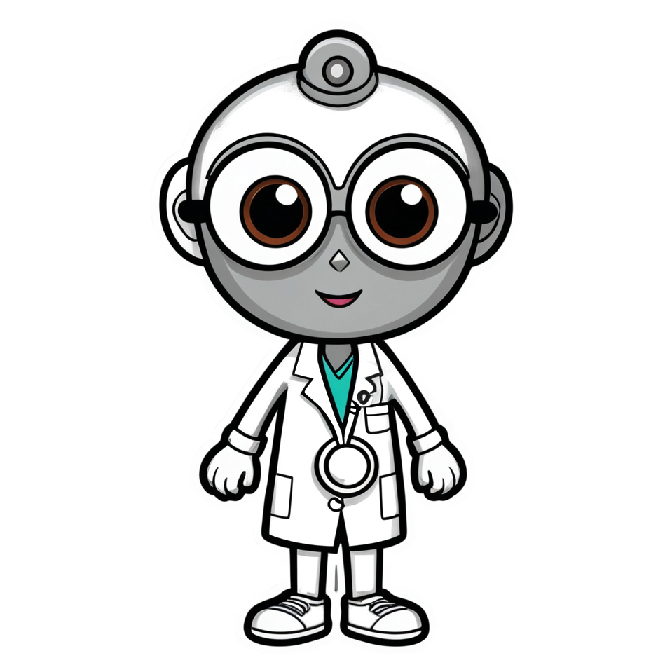 Stethoscope Buddy (papercut) — funny & humor stickers