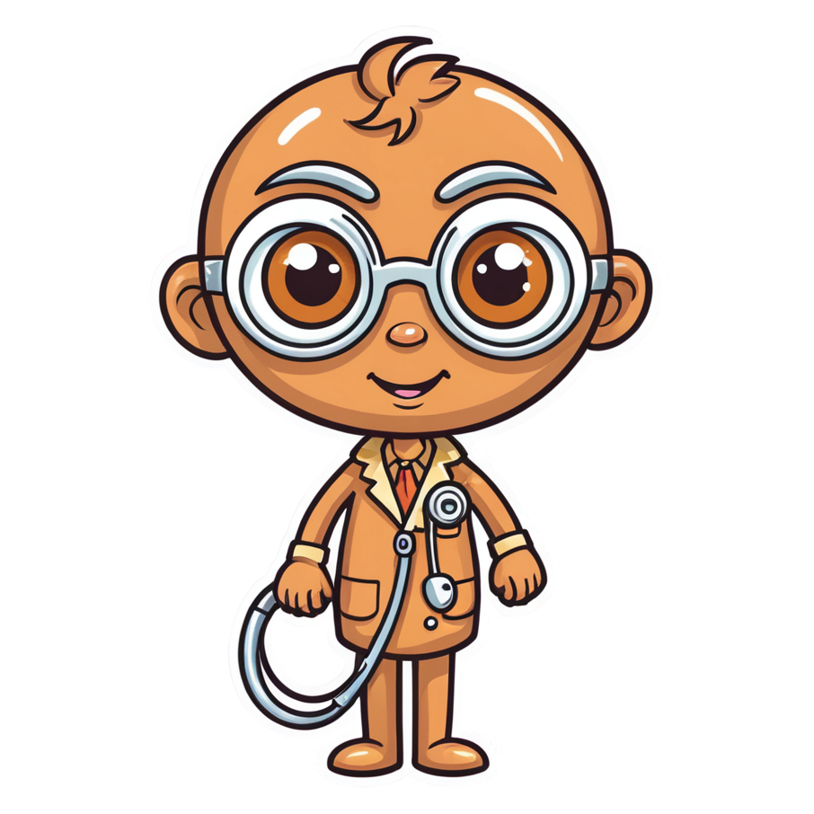 Stethoscope Buddy (retro) — funny & humor stickers