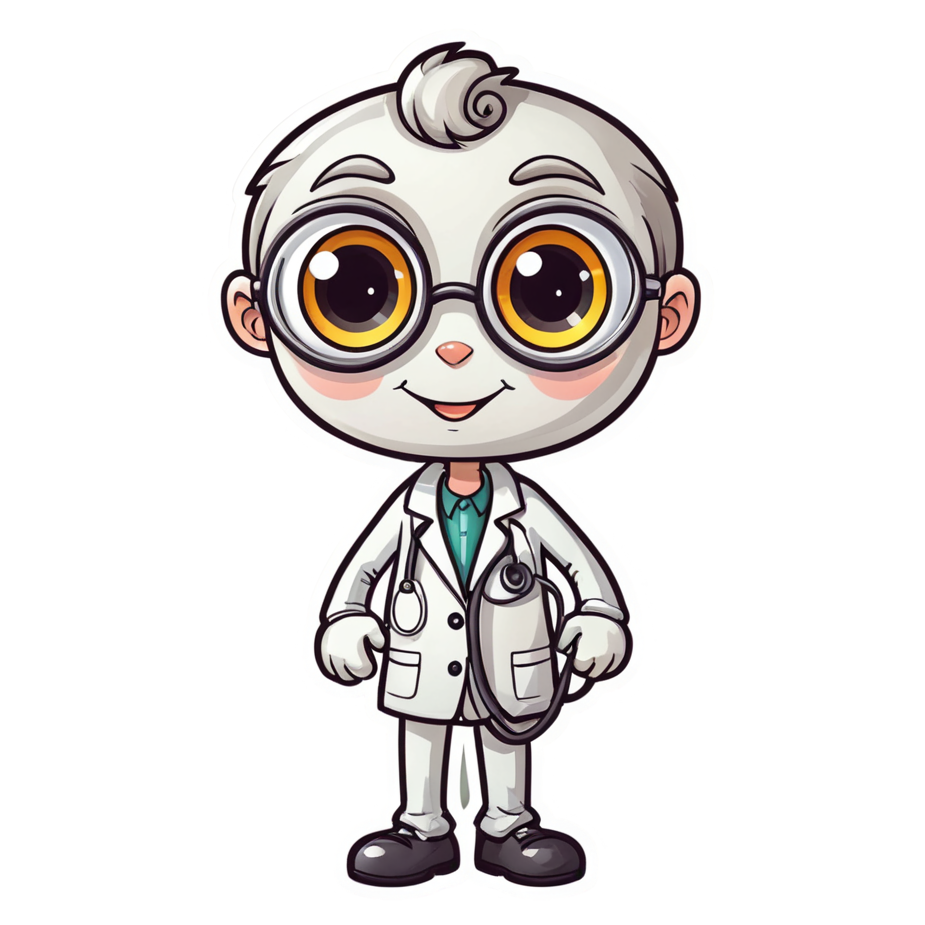 Stethoscope Buddy (watercolor) — funny & humor stickers