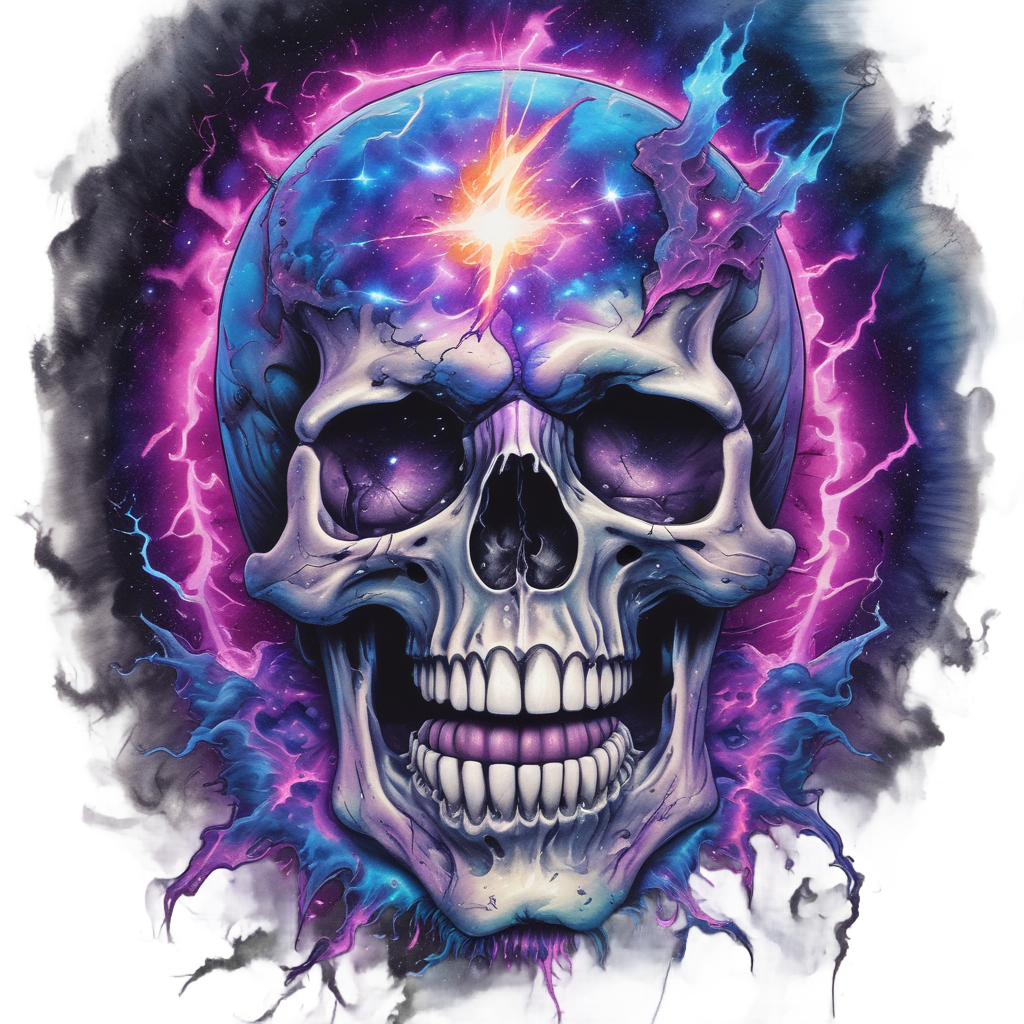 Galactic Bolt Skull — high voltage stickers