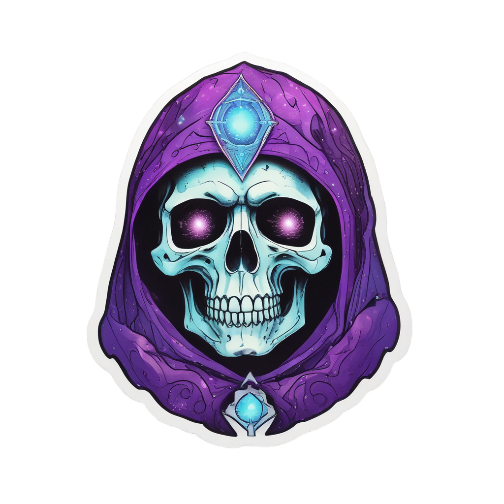 Galactic Third Eye Wanderer — mystical skull stickers