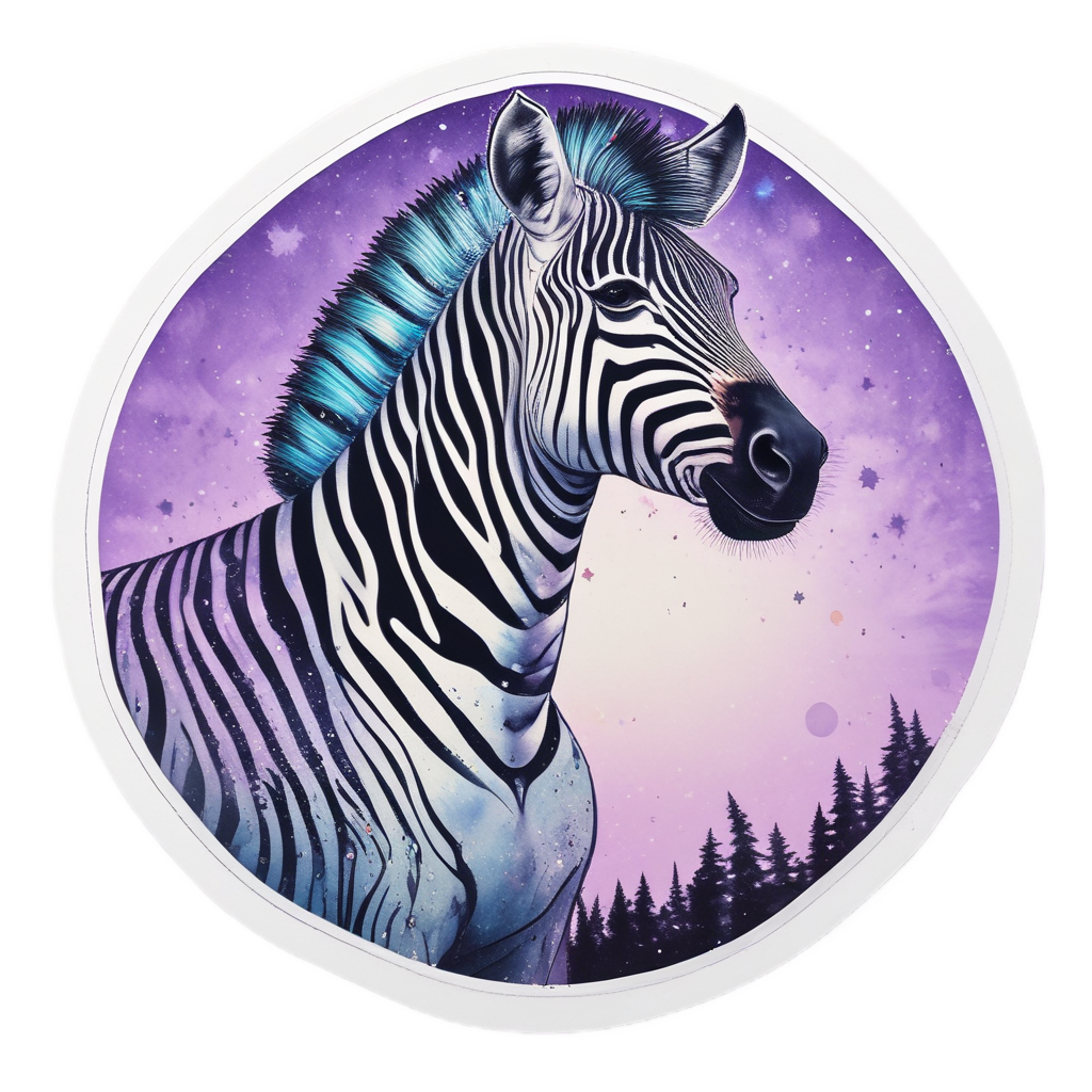 Galactic Zebra Star Gaze — safari nursery stickers