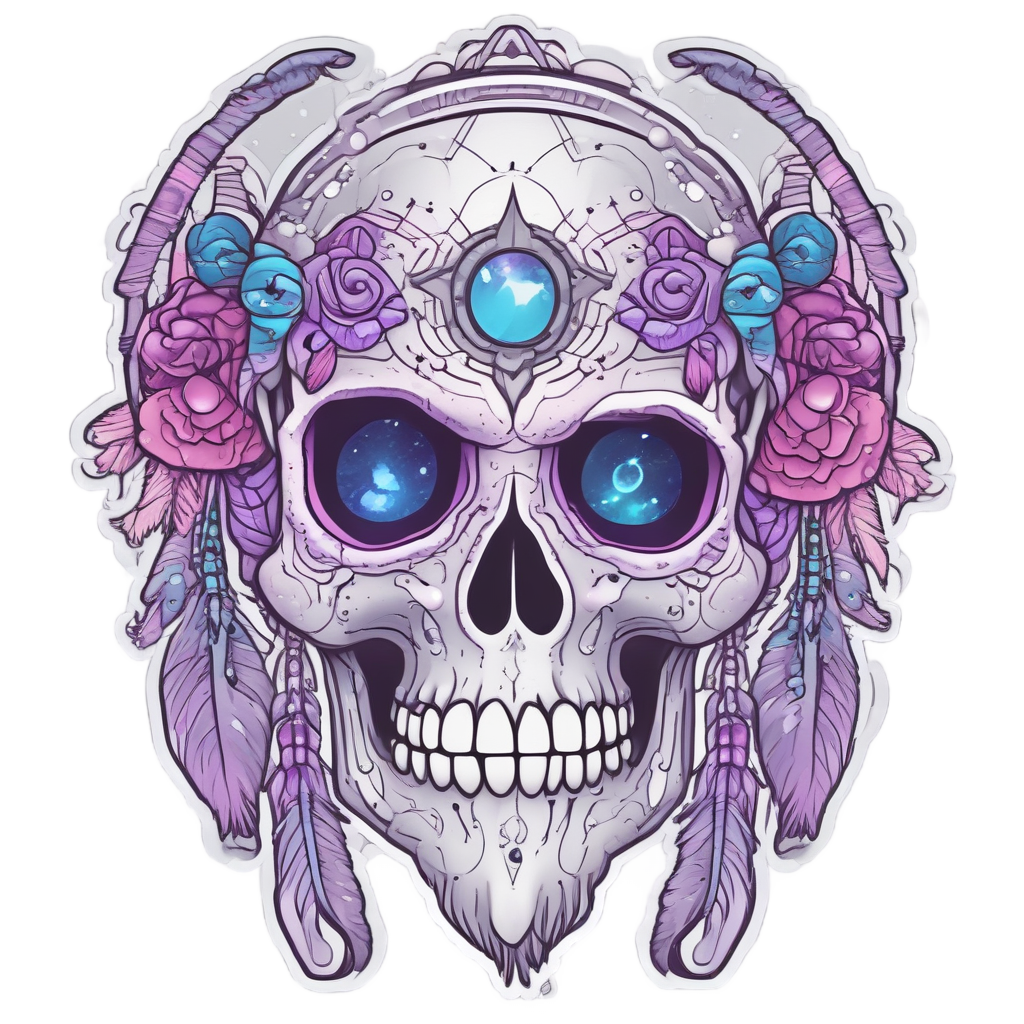 Galaxy Bone Dreamer — boho skull stickers