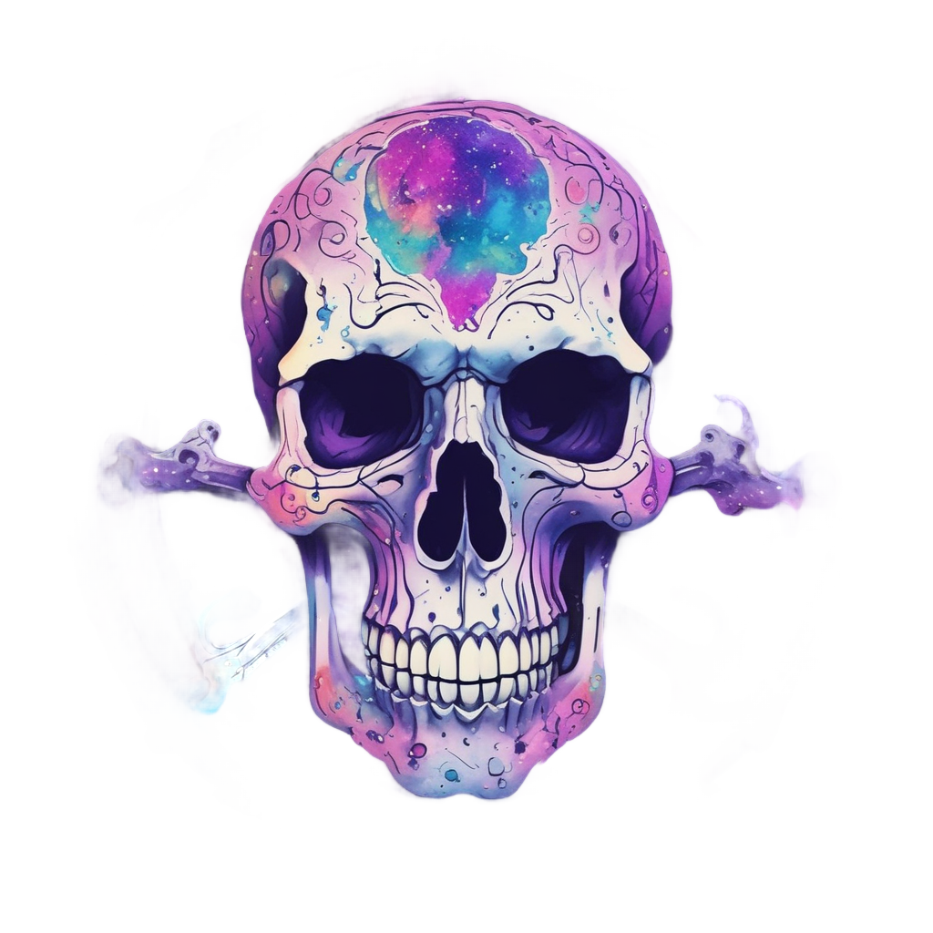 Galaxy Skull Swirl — skull & crossbones stickers