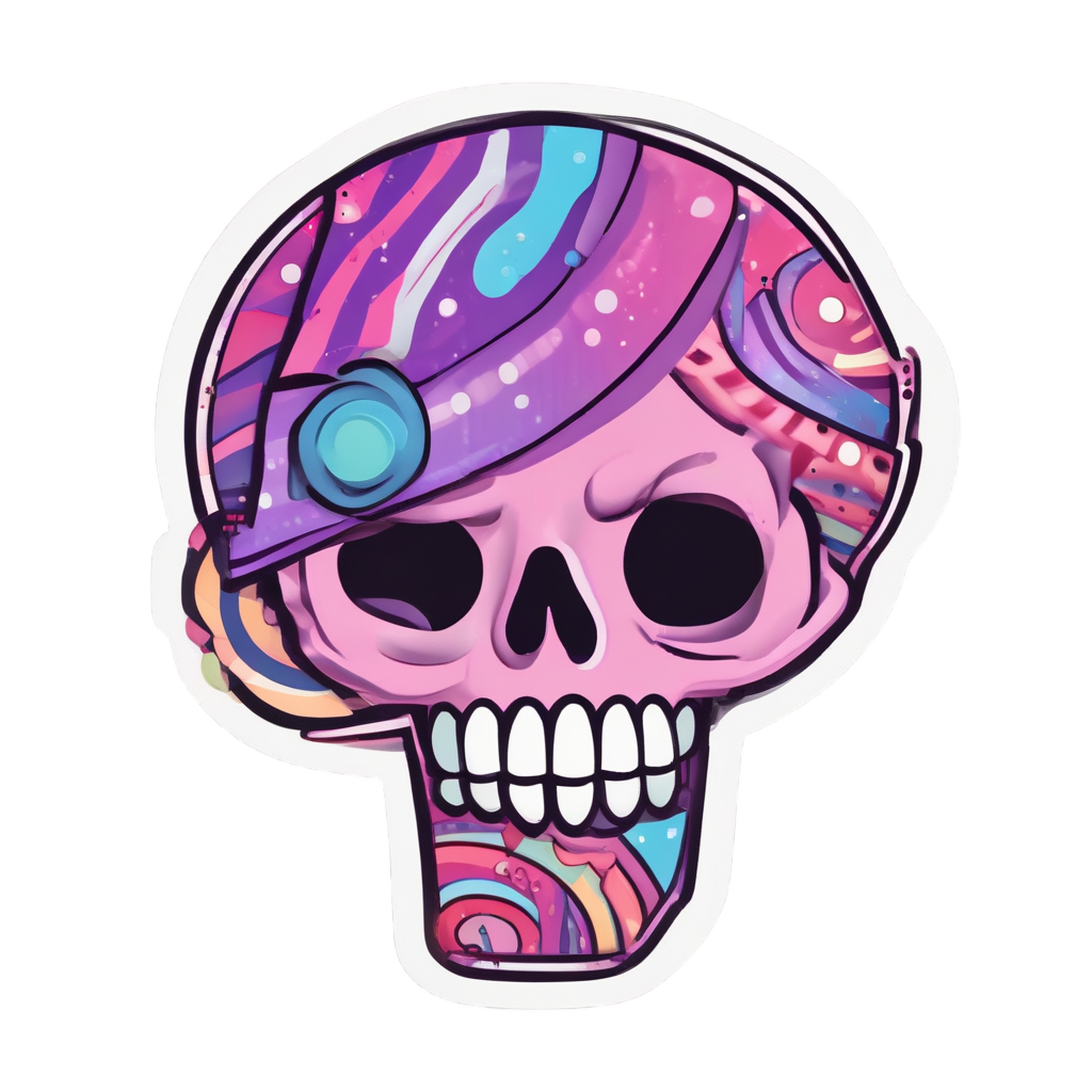 Galaxy Sweets Skull — mystical skull stickers