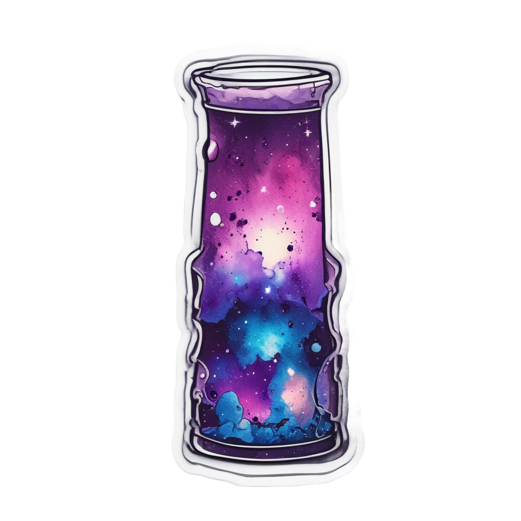 Purple and blue galaxy lava lamp with stars