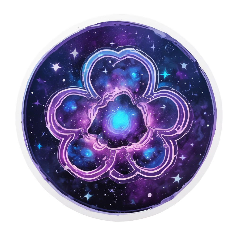 Galaxy Trefoil Swirl — radioactive stickers