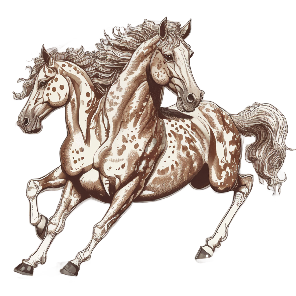 Galloping Spotted Stallion — horses stickers